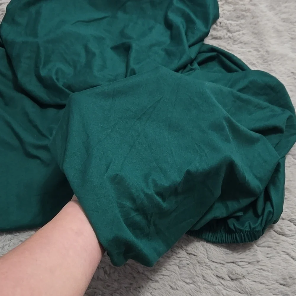 4pcs Forest green stretchy dining seat covers